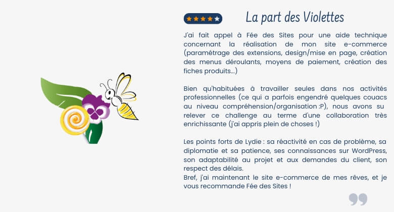 Avis client La part des Violettes