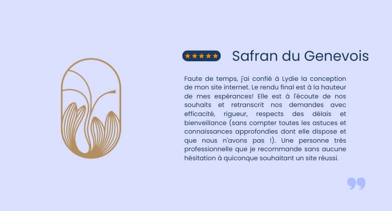 Avis client de l'entreprise Safran du Genevois, pour une prestation de création de site e-commerce sur mesure