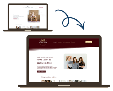 Site internet personnalisé pour un salon de coiffure